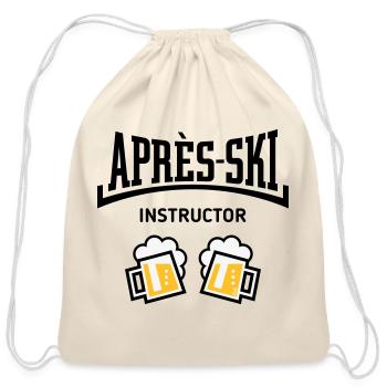 Après-Ski Instructor Beer Apres Ski Concave POS3C - Cotton Drawstring Bag - natural - Front