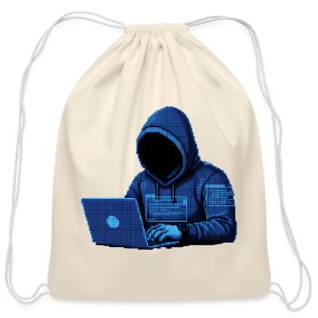 Cyberpunk Hacker | Coder & Tech Aesthetic stuffs - Cotton Drawstring Bag - natural - Front