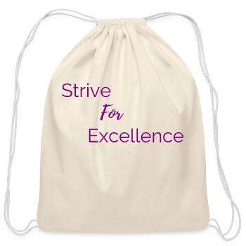 Strive for Excellence Purple - Cotton Drawstring Bag - natural - Front