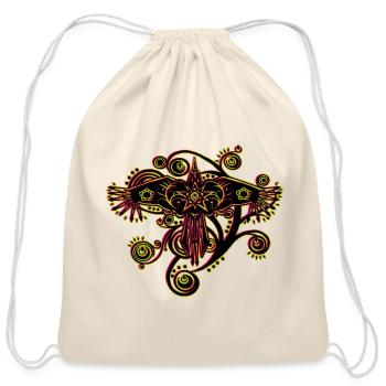 Tribal Raven  - Cotton Drawstring Bag - natural - Front