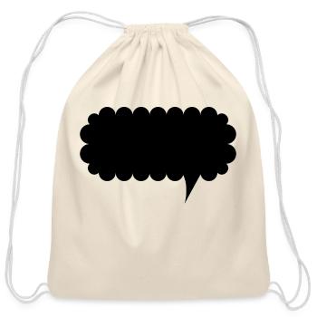 Speech Bubble Silhouette 2 - Cotton Drawstring Bag - natural - Front