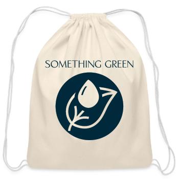 Something Green - Cotton Drawstring Bag - natural - Front