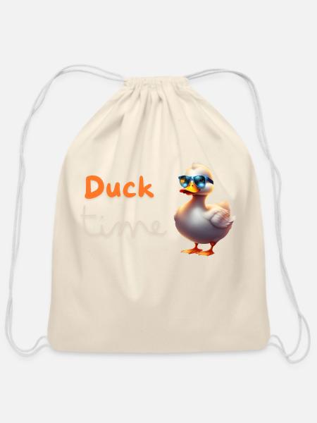Duck Time - Cotton Drawstring Bag - natural