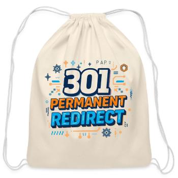 301 Redirect SEO Humor T‑Shirt | Web Developer Fun - Cotton Drawstring Bag - natural - Front