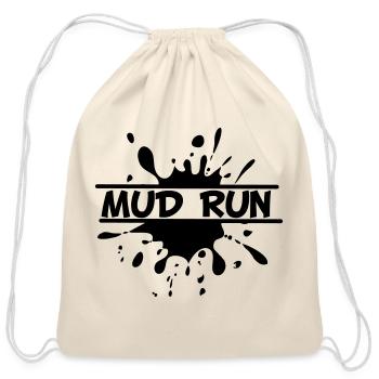 Mud Run Splash – Mud Splatter Design - Cotton Drawstring Bag - natural - Front