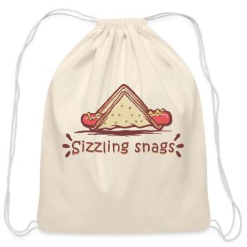 Bread and sosis - Cotton Drawstring Bag - natural - Front
