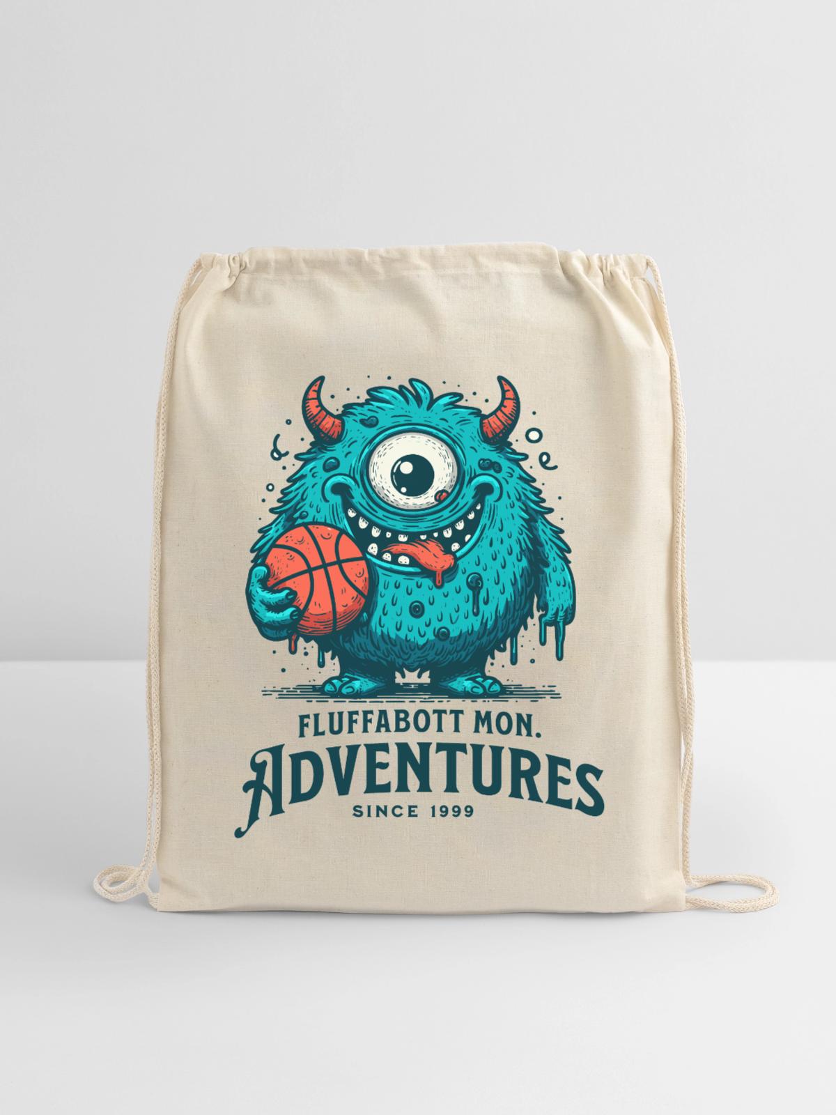 Art Illustration monster - Cotton Drawstring Bag - natural - Front