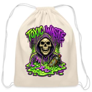 Toxic Waste Skull Hoodie Art - Cotton Drawstring Bag - natural - Front