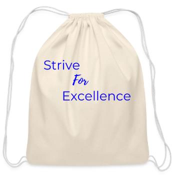 Strive For Excellence Blue - Cotton Drawstring Bag - natural - Front