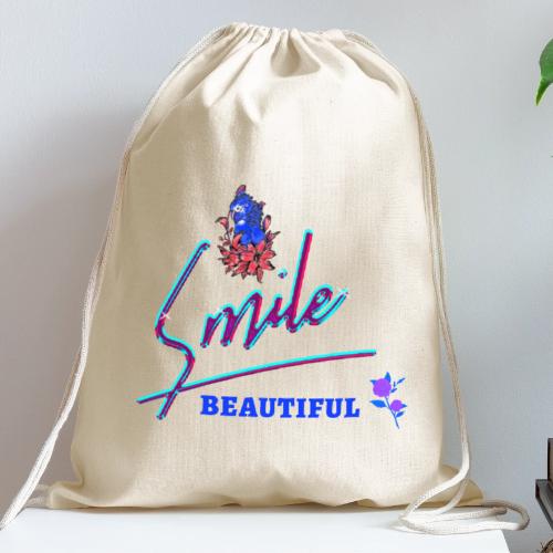 Smile Beautiful - Cotton Drawstring Bag