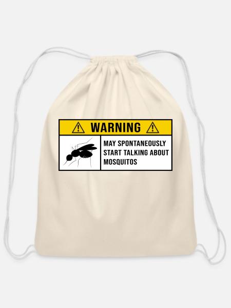 Awesome Mosquito saying for Mosquito lovers - Cotton Drawstring Bag - natural