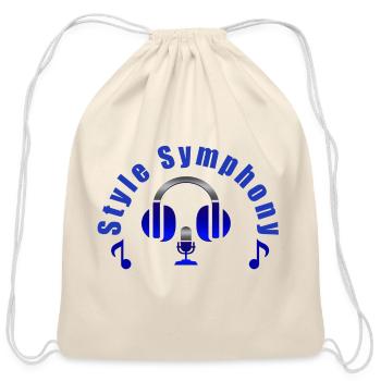 Symbolic Audio Wave Logo - Cotton Drawstring Bag - natural - Front