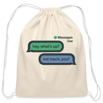 Casual Chat Bubble T-shirt Design - Cotton Drawstring Bag - natural - Front