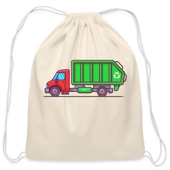 Garbage truck - Cotton Drawstring Bag - natural - Front