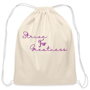 Strive For Greatness Purple - Cotton Drawstring Bag - natural - Front