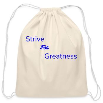 Strive For Greatness Blue - Cotton Drawstring Bag - natural - Front