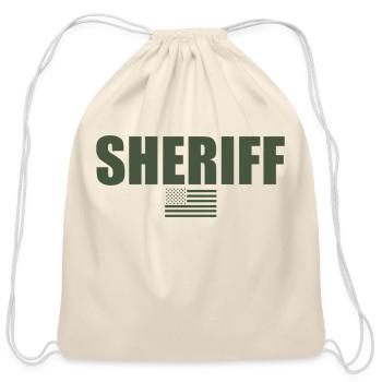 Sheriff Uniform Od Green - Cotton Drawstring Bag - natural - Front