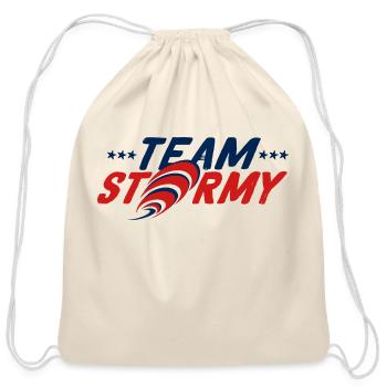 Team Stormy Daniels I Am With Her Red Blue Stars - Cotton Drawstring Bag - natural - Front