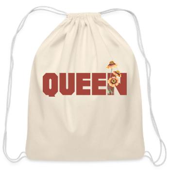 Queen - Cotton Drawstring Bag - natural - Front