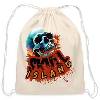 Skull Island Neon Splash - Cotton Drawstring Bag - natural - Front
