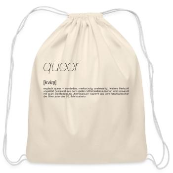 queer know how - Cotton Drawstring Bag - natural - Front