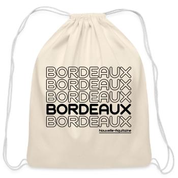 Bordeaux Typography Shirt – France City - Cotton Drawstring Bag - natural - Front