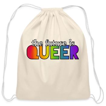 The Future is Queer love - Cotton Drawstring Bag - natural - Front