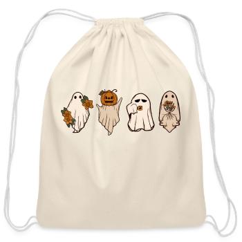 Cute Ghost - Cotton Drawstring Bag - natural - Front