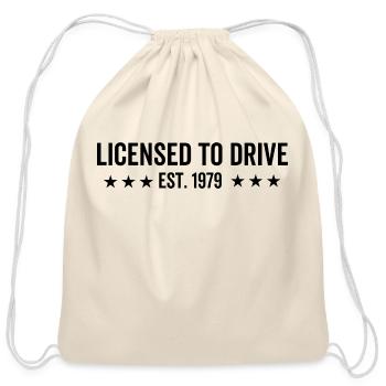 Licensed to Drive Est. 1979 - Cotton Drawstring Bag - natural - Front