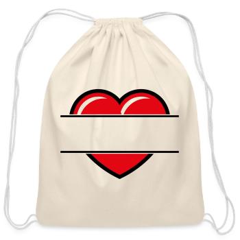 Heart Symbol (Add Text / Present / Gift / Love) - Cotton Drawstring Bag - natural - Front