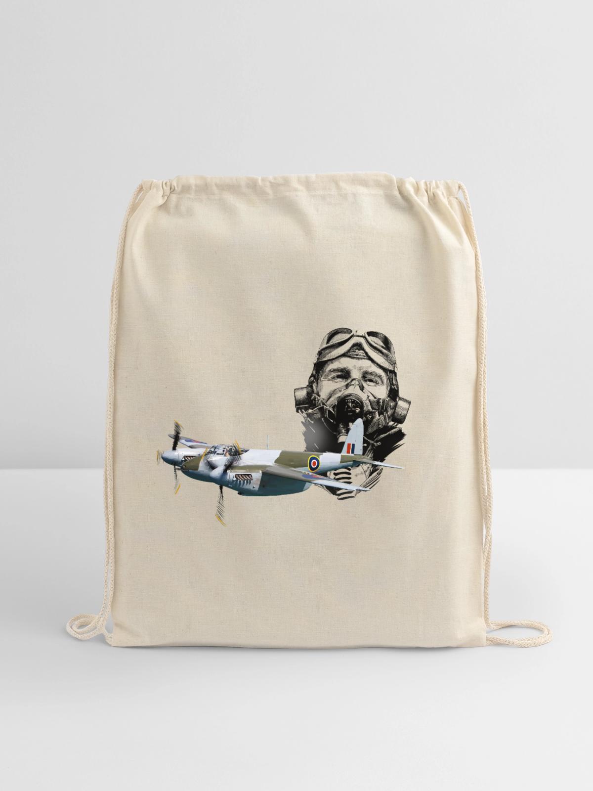 Pilot Mosquito - Cotton Drawstring Bag - natural - Front