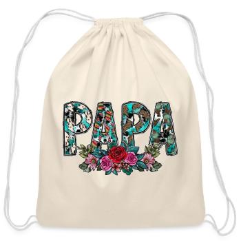 Papa - Cotton Drawstring Bag - natural - Front