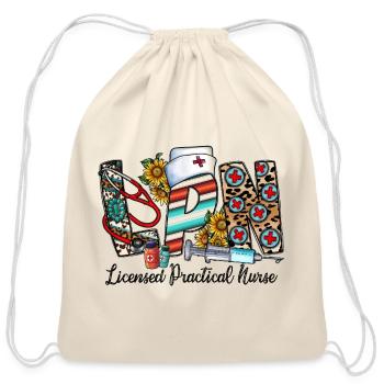 Licensed Practical Nurse - Cotton Drawstring Bag - natural - Front