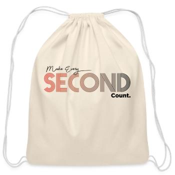 Make Every Second Count trending - Cotton Drawstring Bag - natural - Front