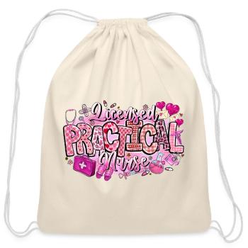 Licensed Practical Nurse - Cotton Drawstring Bag - natural - Front