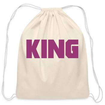 king - Cotton Drawstring Bag - natural - Front