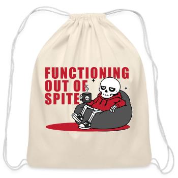 Functioning Out of Spite - Cotton Drawstring Bag - natural - Front