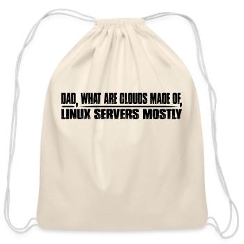 What Are Clouds Made Of, Linux Servers Mostly 10 - Cotton Drawstring Bag - natural - Front