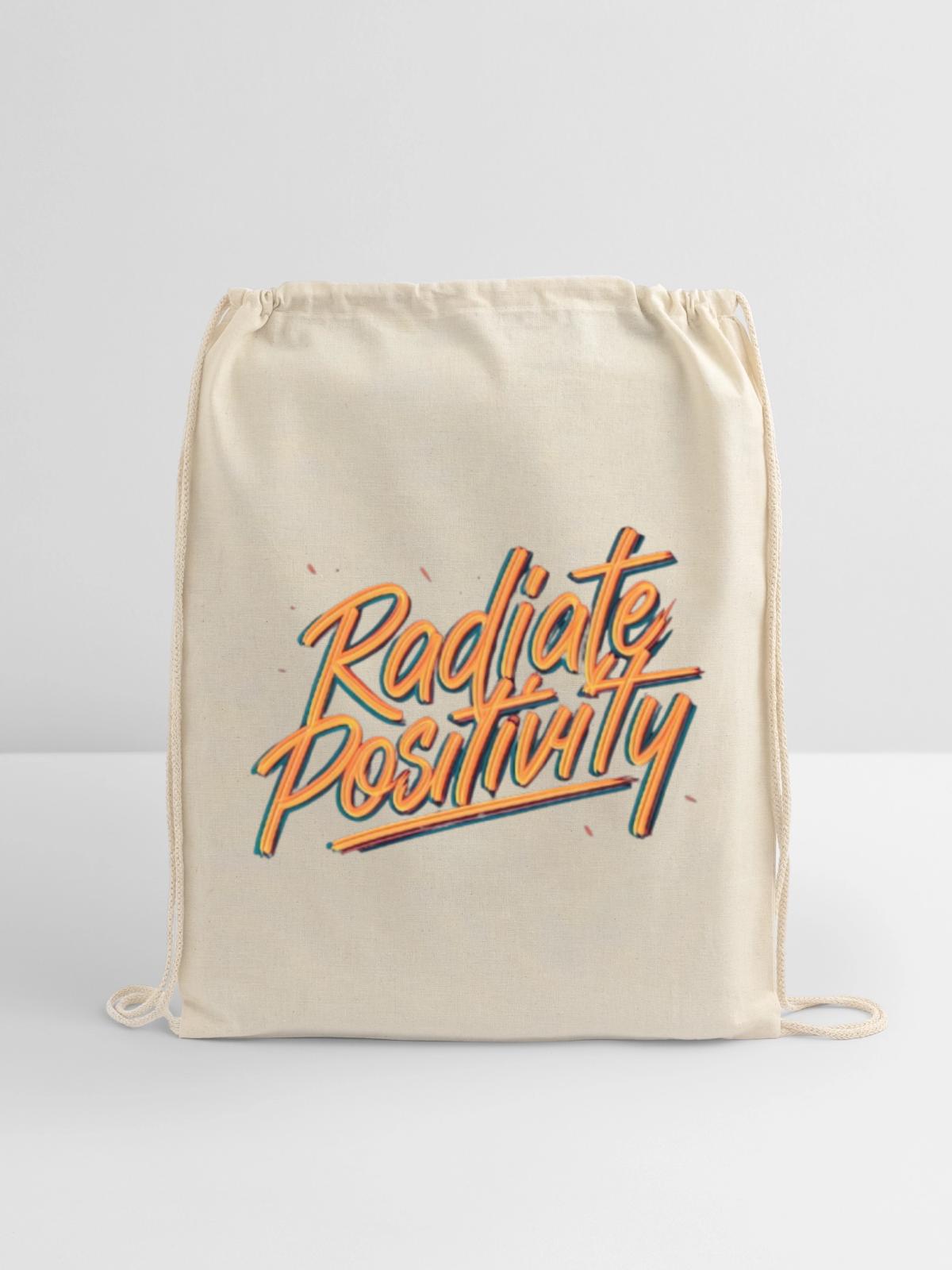 Radiate Positivity - Cotton Drawstring Bag - natural - Front