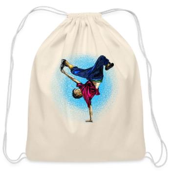 Inverse Acrobat Breakdance in Neon Splash - Cotton Drawstring Bag - natural - Front