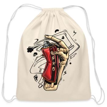 SprayCan Graffiti Hand - Cotton Drawstring Bag - natural - Front