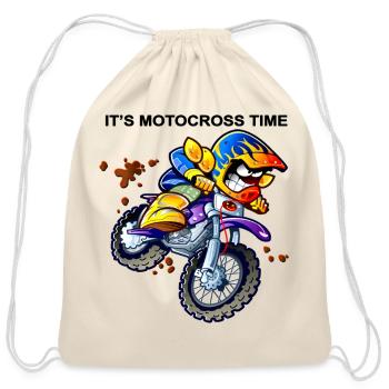 Vivid Moto Racer Neon Splash - Cotton Drawstring Bag - natural - Front
