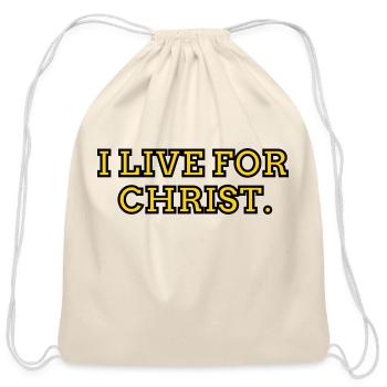 I Live For Christ green - Cotton Drawstring Bag - natural - Front