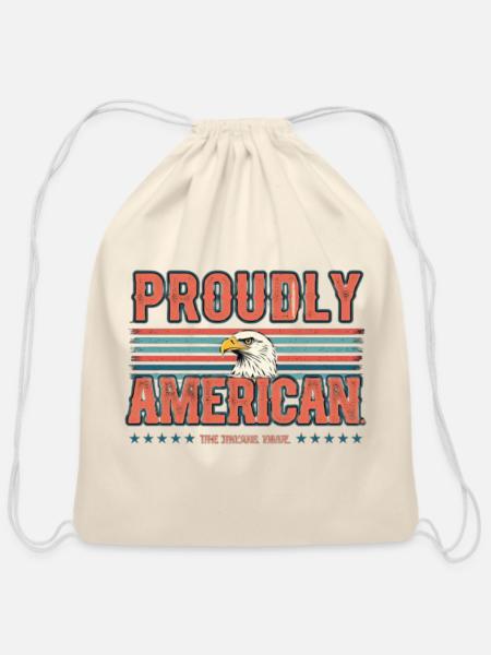 Proudly American - Cotton Drawstring Bag - natural