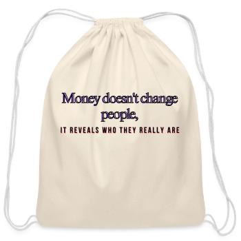 Money’s True Mirror - Cotton Drawstring Bag - natural - Front
