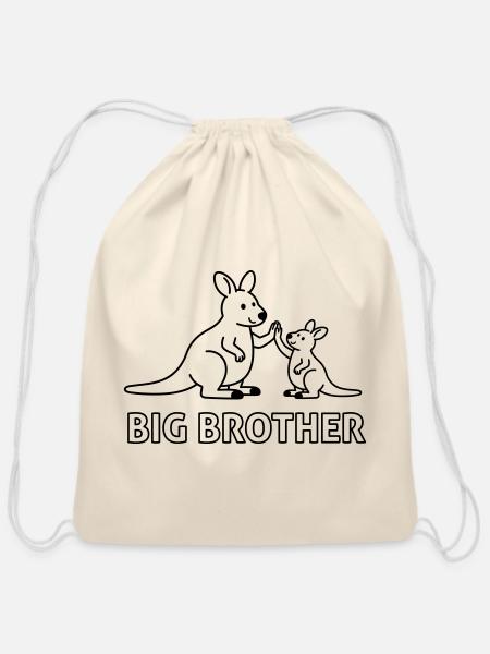 big brother - Cotton Drawstring Bag - natural