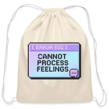 Cannot Process Feelings Pixel Glitch - Cotton Drawstring Bag - natural - Front