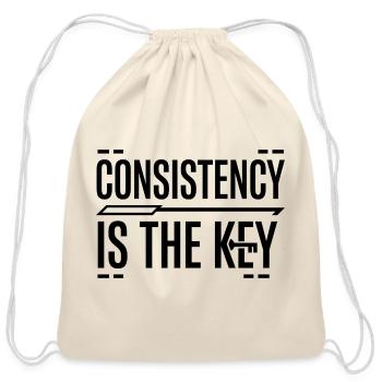 Consistency Is The Key Motivational Quote - Cotton Drawstring Bag - natural - Front