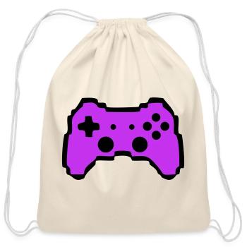 Retro Gamepad Controller Gamer - Cotton Drawstring Bag - natural - Front