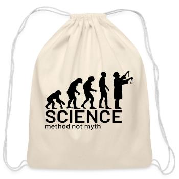 Evolution of Science (method not myth) - Cotton Drawstring Bag - natural - Front
